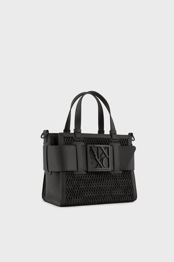 Armani Exchange Logolu Çıkarılabilir Askılı Delikli Tote Bayan Çanta 942690 4F798 00020 SİYAH - 5