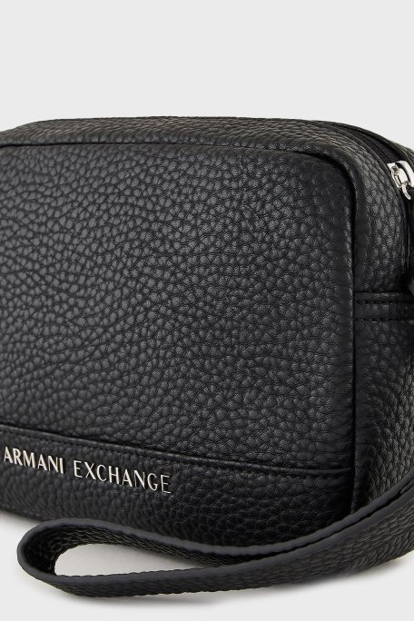 Armani Exchange Logolu Çıkarılabilir Tutma Saplı Kozmetik Erkek Çanta 958542 CC828 00020 SİYAH - 4