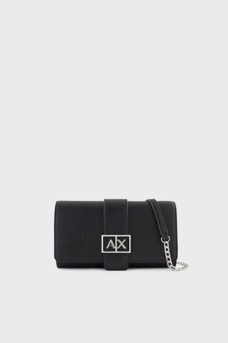 Armani Exchange Logolu Çıkarılabilir Zincir Askılı Bayan Cüzdan XW000358 AF12039 UC001 SİYAH - 5
