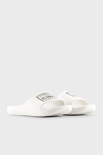 Armani Exchange Logolu Düz Erkek Terlik XUP012 XV675 01015 BEYAZ - 2