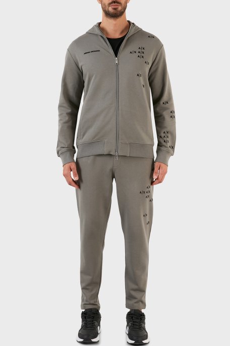 Armani Exchange Logolu Elastik Bel Bantlı Regular Fit Pamuklu Jogger Erkek Pantolon 6LZPAS ZJBWZ 1979 GRİ - 1
