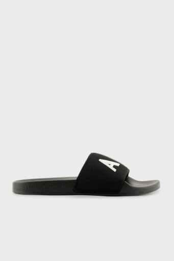 Armani Exchange Logolu Erkek Terlik XUP001 XV820 S277 SİYAH-BEYAZ - 7