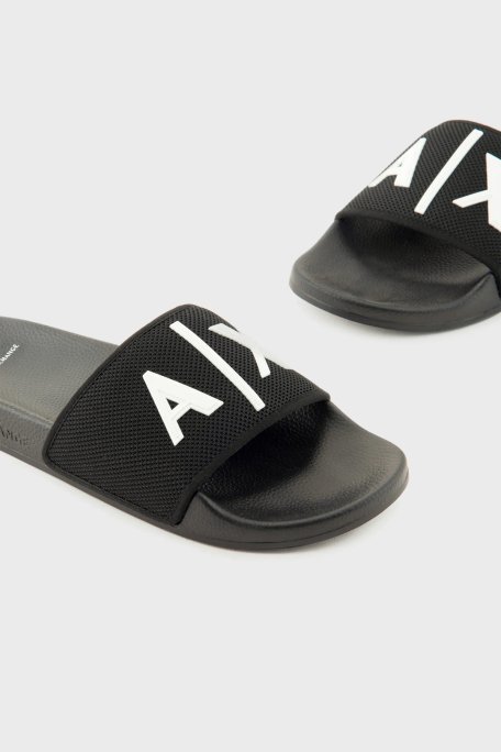 Armani Exchange Logolu Erkek Terlik XUP001 XV820 S277 SİYAH-BEYAZ - 5