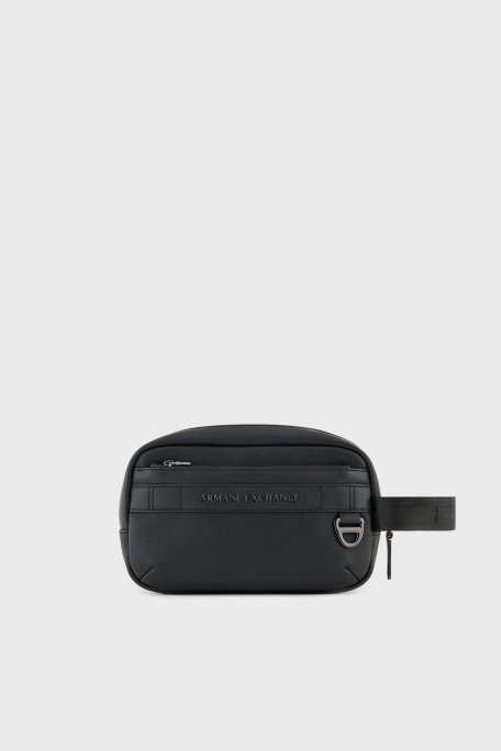 Armani Exchange Logolu Fermuarlı Kozmetik Erkek Çanta XM000255 AF11925 UC001 SİYAH - 1