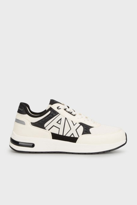 Armani Exchange Logolu Kalın Tabanlı Sneaker Erkek Ayakkabı XUX090 XV276 N480 BEYAZ-SİYAH - 6