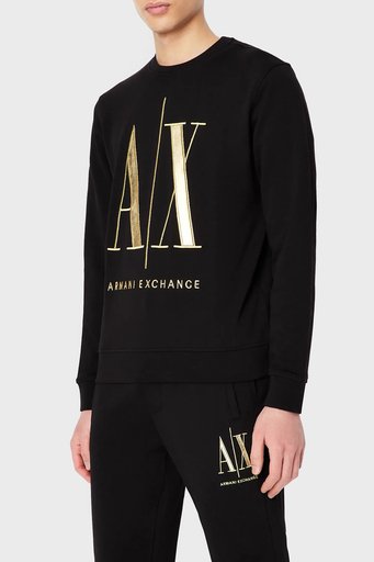 Armani Exchange Logolu Pamuklu Bisiklet Yaka Regular Fit Erkek Sweat 8NZMPQ ZJ1ZZ 1200 SİYAH - 1