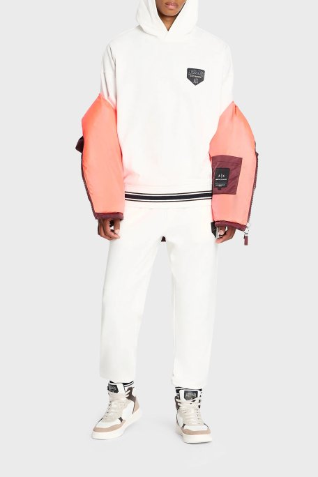 Armani Exchange Logolu Pamuklu Kapüşonlu Regular Fit Erkek Sweat 6RZMJF ZJDPZ 1116 BEYAZ - 2