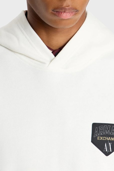 Armani Exchange Logolu Pamuklu Kapüşonlu Regular Fit Erkek Sweat 6RZMJF ZJDPZ 1116 BEYAZ - 4