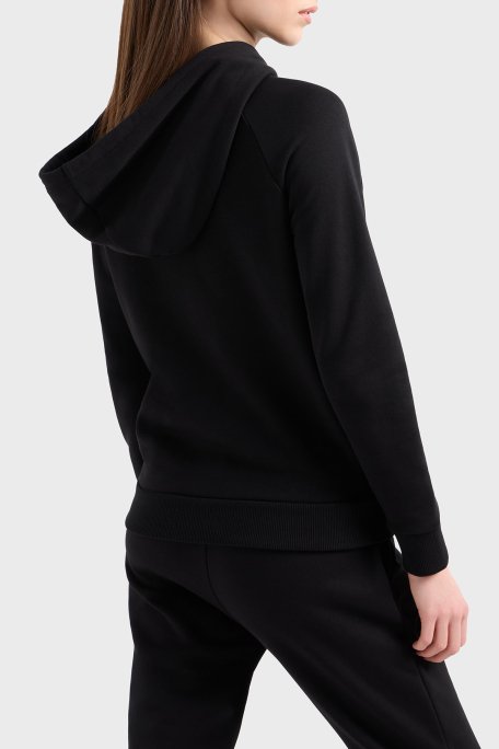 Armani Exchange Logolu Pamuklu Regular Fit Kapüşonlu Bayan Sweat 8NYM28 YJE5Z 52AK SİYAH-GOLD - 3
