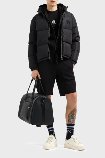 Armani Exchange Logolu Pamuklu Regular Fit Kapüşonlu Erkek Sweat XM000371 AF10818 UC001 SİYAH - 3