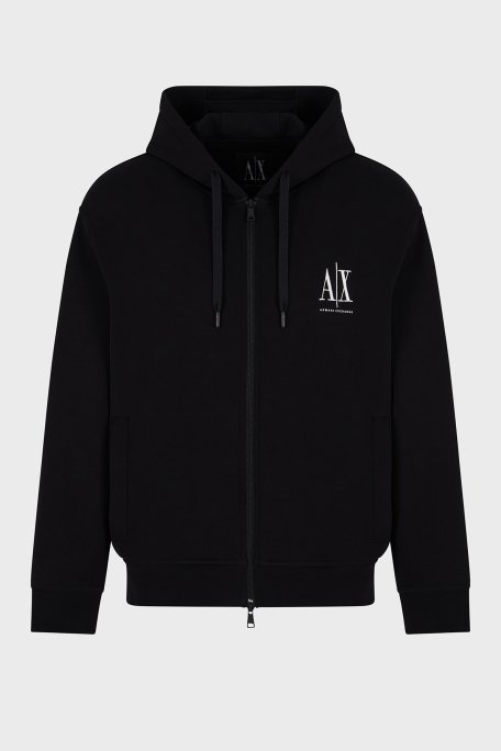 Armani Exchange Logolu Pamuklu Regular Fit Kapüşonlu Erkek Sweat XM000371 AF10818 UC001 SİYAH - 5