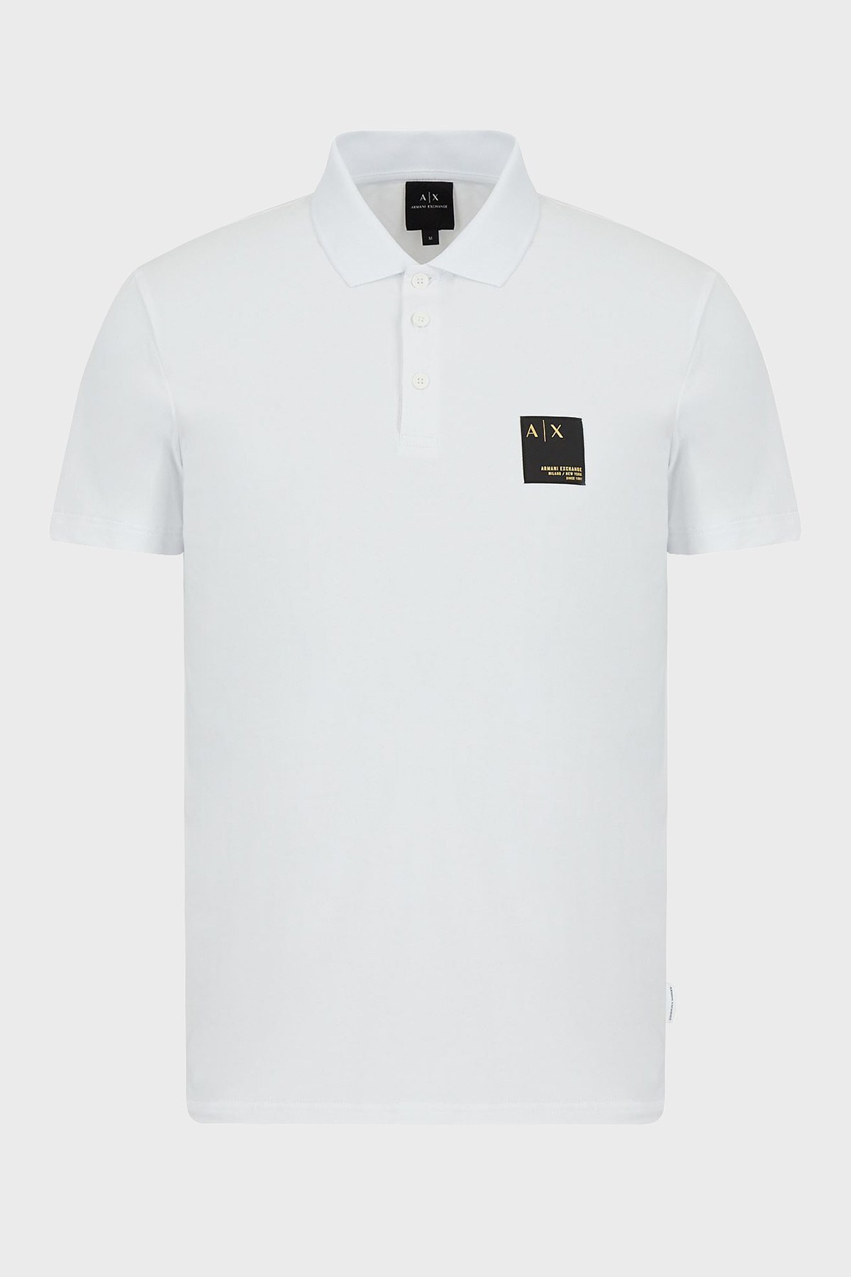 Armani Exchange Logolu Pamuklu Slim Fit T Shirt Erkek Polo 6KZFFM ZJEAZ 1100 BEYAZ