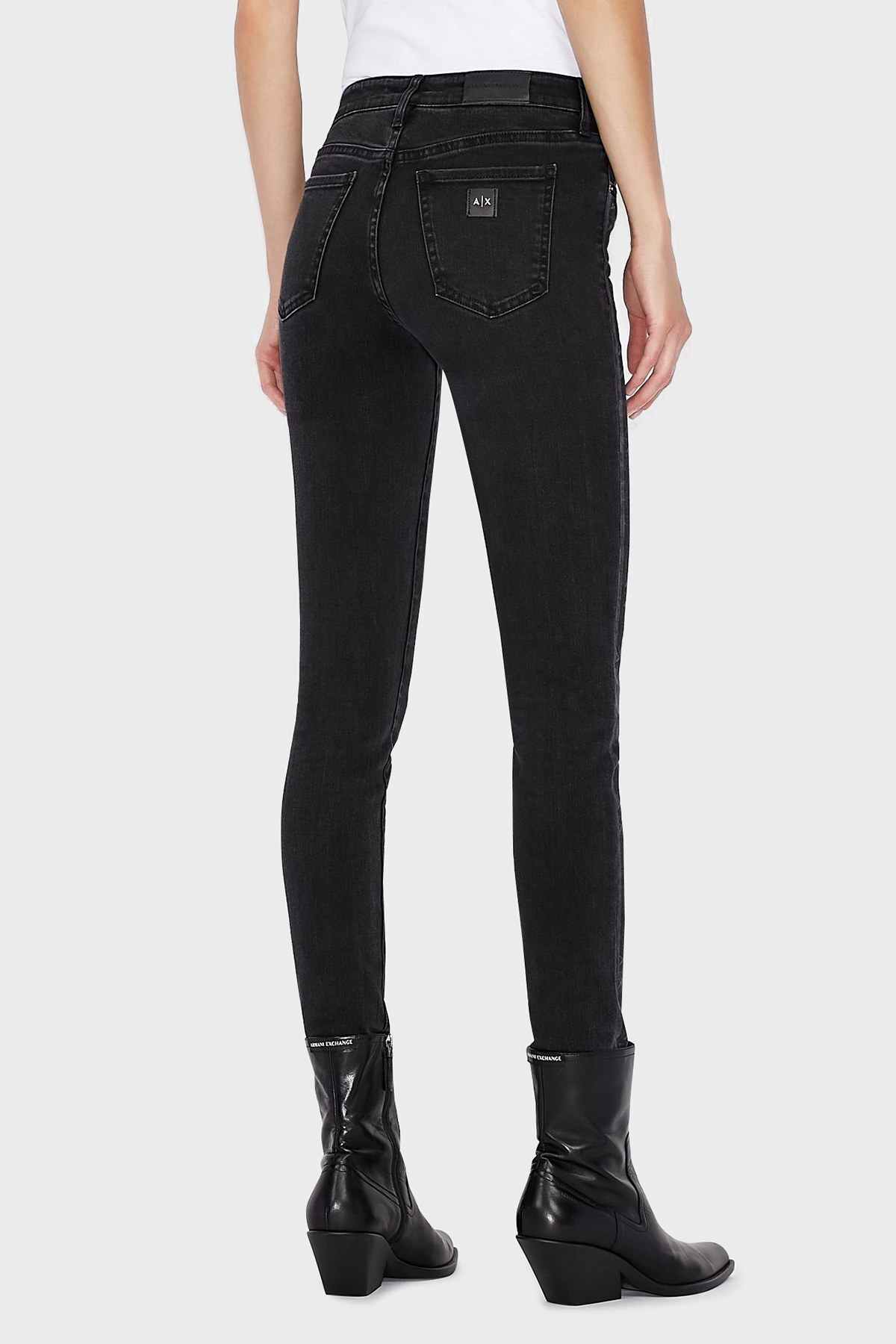 Armani Exchange Logolu Pamuklu Super Skinny Fit J01 Jeans Bayan Kot Pantolon 6KYJ01 Y1DDZ 0204 SİYAH