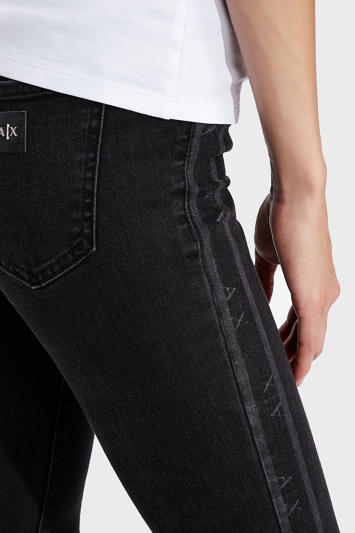 Armani Exchange Logolu Pamuklu Super Skinny Fit J01 Jeans Bayan Kot Pantolon 6KYJ01 Y1DDZ 0204 SİYAH
