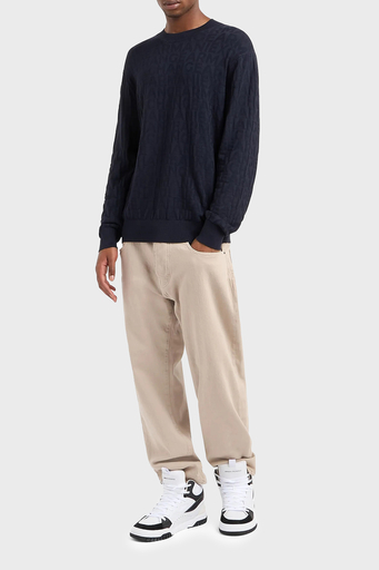 Armani Exchange Logolu Regular Fit Bisiklet Yaka Erkek Kazak 6DZM1R ZM4DZ 1510 LACİVERT - 3