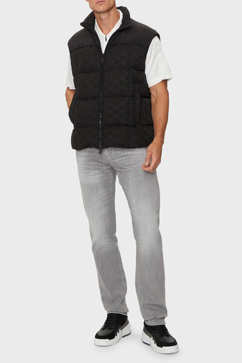 Armani Exchange Logolu Regular Fit Dik Yaka Fermuarlı Erkek Yelek 6DZQL1 ZN5GZ 1200 SİYAH - 3