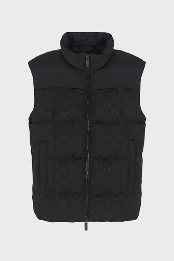 Armani Exchange Logolu Regular Fit Dik Yaka Fermuarlı Erkek Yelek 6DZQL1 ZN5GZ 1200 SİYAH - 7