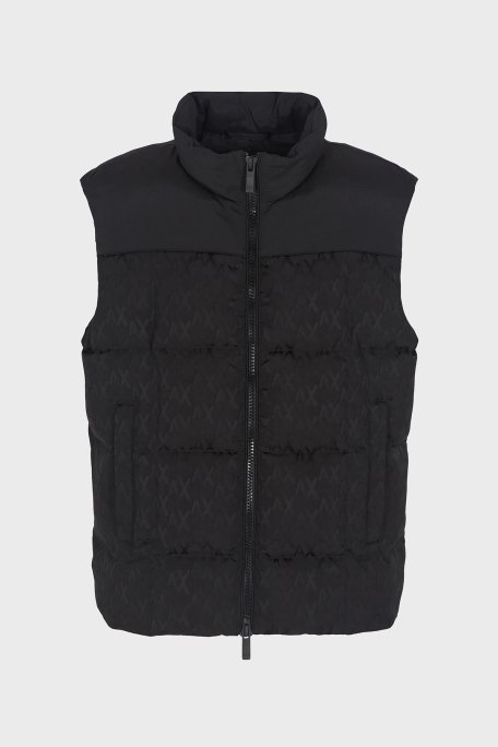 Armani Exchange Logolu Regular Fit Dik Yaka Fermuarlı Erkek Yelek 6DZQL1 ZN5GZ 1200 SİYAH - 7