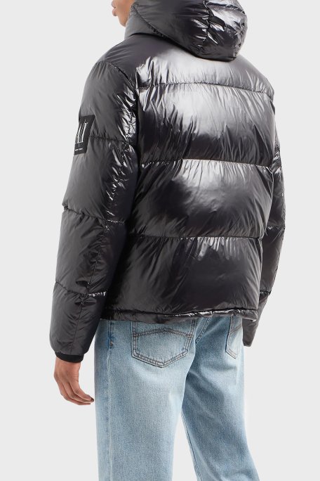 Armani Exchange Logolu Regular Fit Dik Yaka Kuş Tüyü Dolgulu Şişme Erkek Mont 8NZB70 ZNYNZ 1200 SİYAH - 3