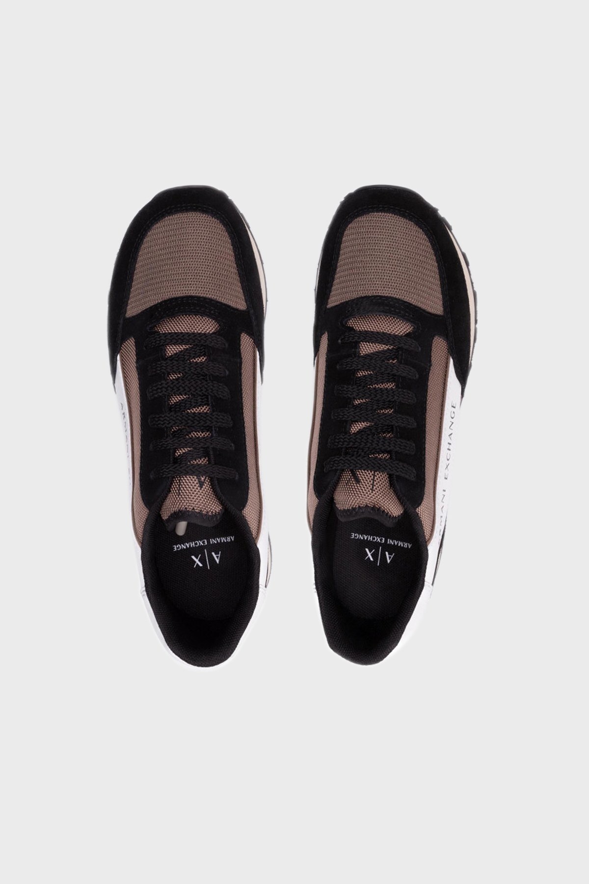 Armani Exchange Logolu Sneaker Erkek Ayakkabı XUX083 XV263 K629 SİYAH-KAHVE