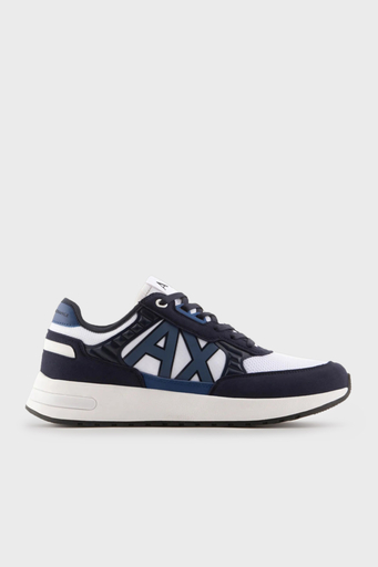 Armani Exchange Logolu Sneaker Erkek Ayakkabı XUX090 XV276 S563 BEYAZ-LACİVERT - 1