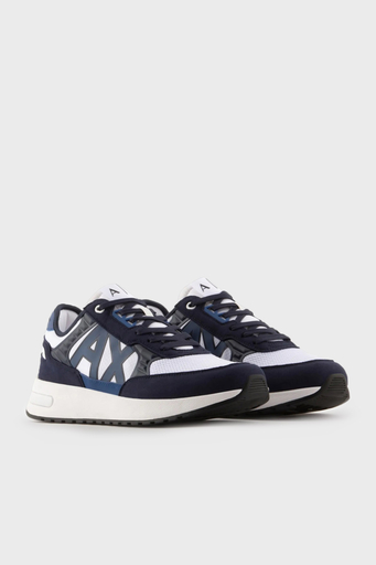 Armani Exchange Logolu Sneaker Erkek Ayakkabı XUX090 XV276 S563 BEYAZ-LACİVERT - 2