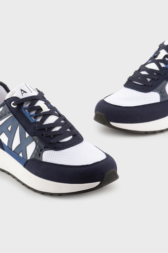 Armani Exchange Logolu Sneaker Erkek Ayakkabı XUX090 XV276 S563 BEYAZ-LACİVERT - 4