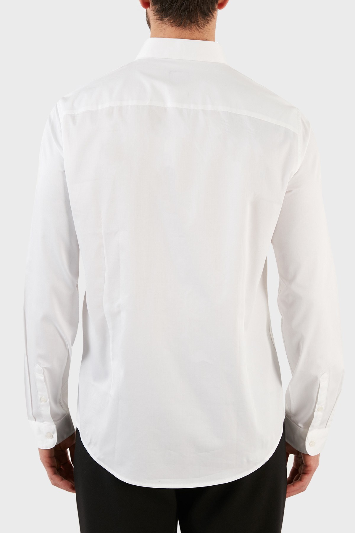 Armani Exchange Logolu Uzun Kollu Slim Fit Erkek Gömlek 3LZC41 ZNAUZ 1100 BEYAZ