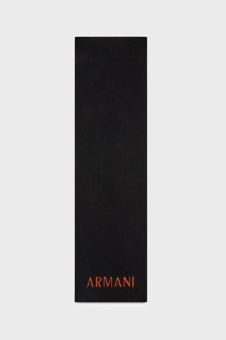 Armani Exchange Logolu Yün Karışımlı Erkek Atkı 954603 3F301 03620 SİYAH - 1