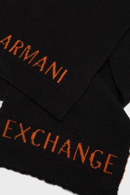 Armani Exchange Logolu Yün Karışımlı Erkek Atkı 954603 3F301 03620 SİYAH - 3