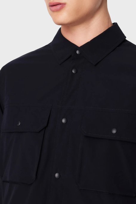 Armani Exchange Loose Fit Çift Cepli Erkek Gömlek 3DZCL7 ZN3FZ 1583 LACİVERT - 4