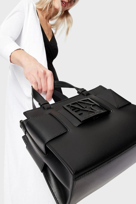 Armani Exchange Marka Logolu Çıkarılabilir Omuz Askılı Bayan Çanta 942690 0A874 00020 SİYAH - 9