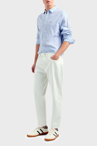Armani Exchange Pamuk ve Keten Karışımlı Regular Fit Erkek Gömlek 3DZC32 ZN4LZ 61AH AÇIK MAVİ - 2
