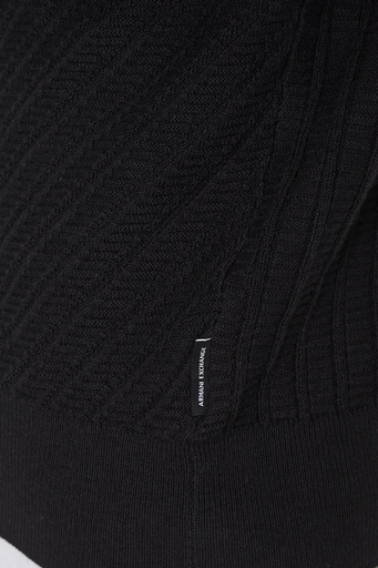 Armani Exchange Pamuk ve Yün Karışımlı Regular Fit Balıkçı Yaka Erkek Kazak 6RZM2J ZM3FZ 1200 SİYAH - 5