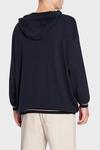 Armani Exchange Pamuk ve Yün Karışımlı Regular Fit Kapüşonlu Erkek Kazak 6RZM2A ZM3FZ 1510 LACİVERT - 6