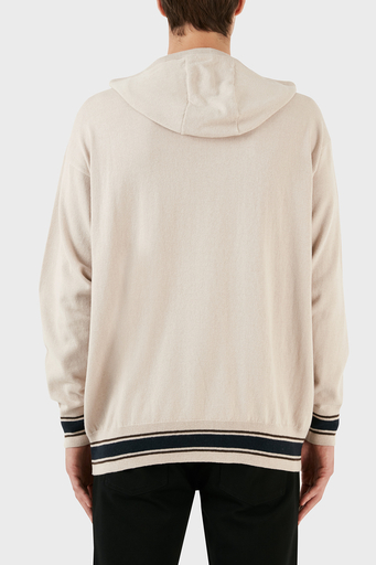 Armani Exchange Pamuk ve Yün Karışımlı Regular Fit Kapüşonlu Erkek Kazak 6RZM2A ZM3FZ 1934 BEJ - 2