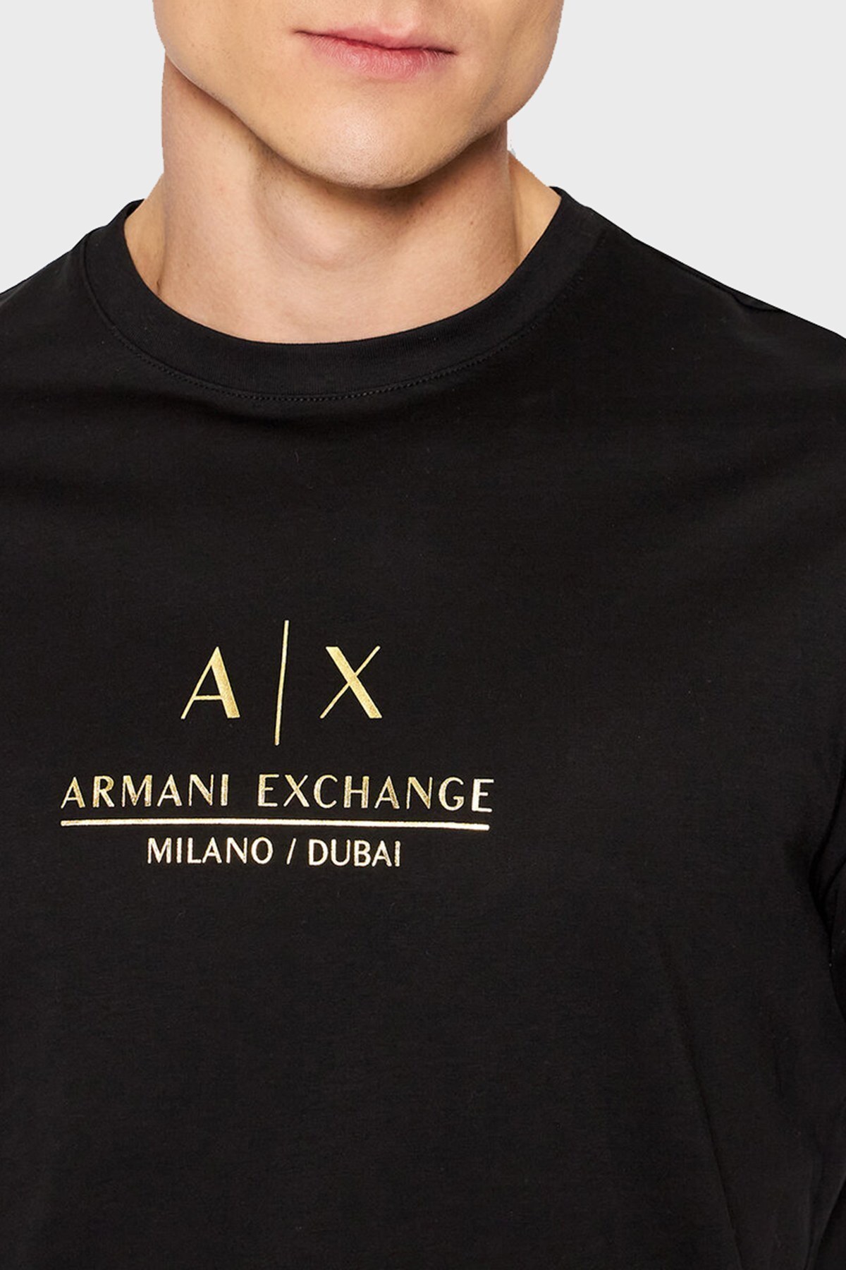 Armani Exchange Pamuklu Baskılı Regular Fit Bisiklet Yaka Erkek T Shirt 3LZTNB ZJ9AZ 02DX SİYAH