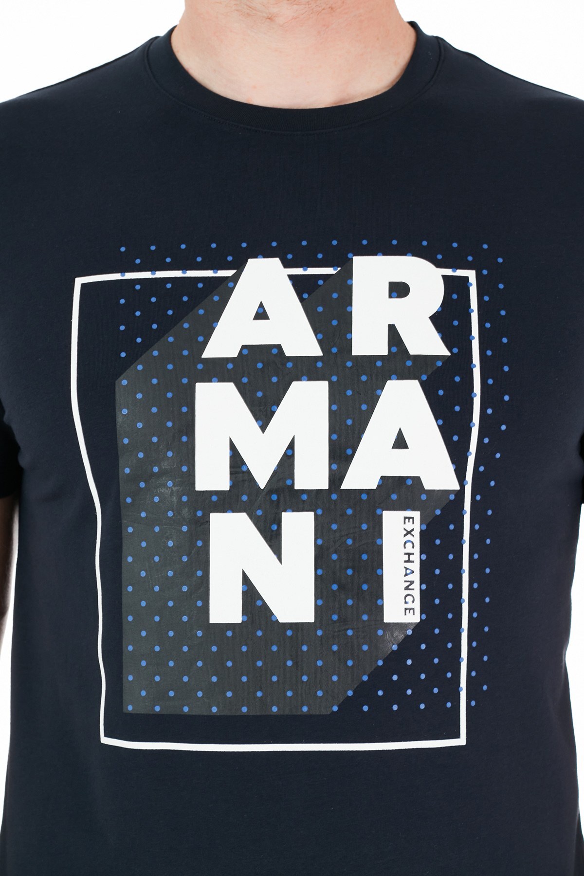 Armani Exchange Pamuklu Bisiklet Yaka Slim Fit Erkek T Shirt 3KZTNC ZJE6Z 1510 LACİVERT