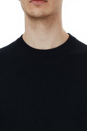 Armani Exchange Pamuklu Bisiklet Yaka Triko Erkek Kazak 6HZM3D ZMU8Z 1200 SİYAH - 6
