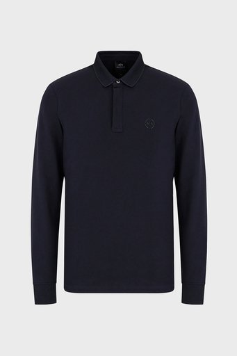 Armani Exchange Pamuklu Uzun Kollu Düğmeli Polo Yaka Erkek T Shirt 8NZF79 ZJ81Z 1510 LACİVERT - 4