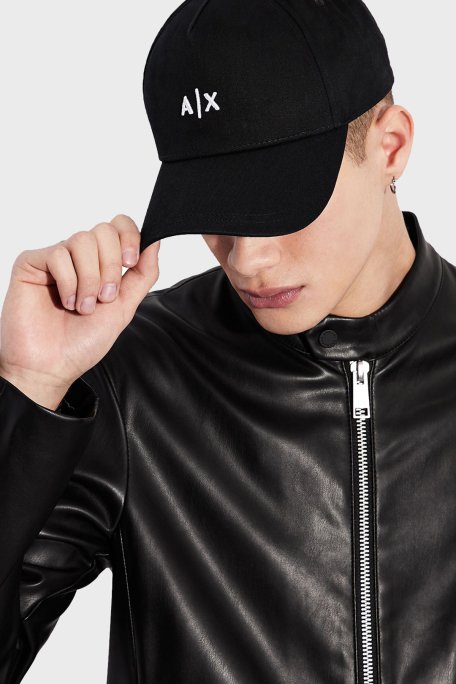 Armani Exchange Pamuklu Logo Detaylı Erkek Şapka 954112 CC571 00121 SİYAH-BEYAZ - 2