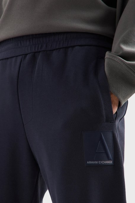 Armani Exchange Pamuklu Logolu Regular Fit Normal Bel Jogger Erkek Pantolon 6DZPJA ZJNKZ 1510 LACİVERT - 3