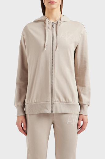 Armani Exchange Pamuklu Loose Fit Kapüşonlu Bayan Sweat 3DYM10 YJEBZ 1786 BEJ - 6