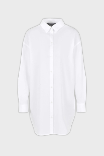 Armani Exchange Pamuklu Loose Fit Uzun Poplin Bayan Gömlek 3DYC12 YN3NZ 1000 BEYAZ - 10