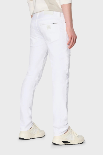Armani Exchange Pamuklu Normal Bel Skinny Fit Dar Paça Jeans Erkek Kot Pantolon 3RZJ27 Z1AAZ 1100 BEYAZ - 7