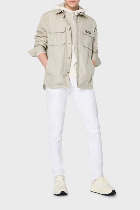 Armani Exchange Pamuklu Normal Bel Skinny Fit Dar Paça Jeans Erkek Kot Pantolon 3RZJ27 Z1AAZ 1100 BEYAZ - 1