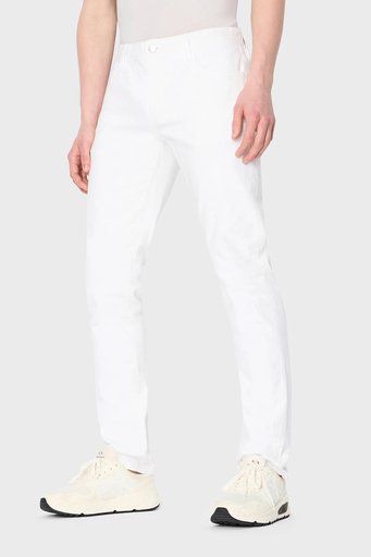 Armani Exchange Pamuklu Normal Bel Slim Fit Dar Paça J14 Jeans Erkek Kot Pantolon 8NZJ14 Z1SBZ 1100 BEYAZ - 1