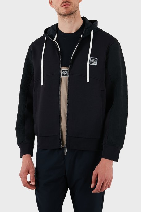 Armani Exchange Pamuklu Oversize Fit Kapüşonlu Fermuarlı Erkek Sweat XM000480 AF10818 UB101 LACİVERT - 8