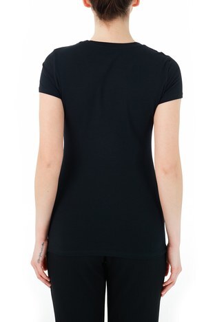 Armani Exchange - Armani Exchange Pamuklu Payet Detaylı Slim Fit Bayan T Shirt 3KYTRB YJC7Z 1200 SİYAH (1)