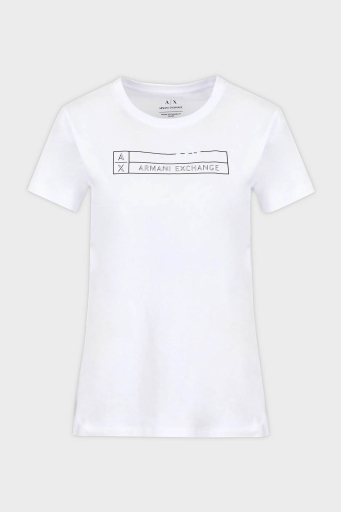 Armani Exchange Pamuklu Regular Fit Bayan T Shirt 3DYT01 YJ3RZ 1000 BEYAZ - 4